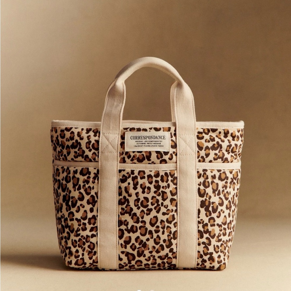 Sezane Leopard Print Mini Tote